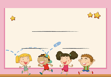 卡通风小孩子小学生毕业证书背景