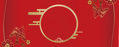 红色燕子剪纸优惠券背景