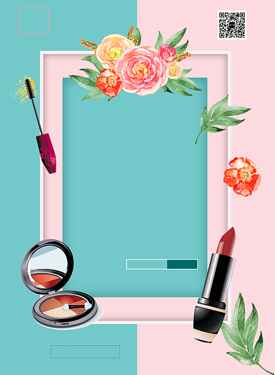 618美妆上新清新简约设计感促销海报背景