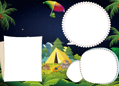 绿色欢乐夏令营电子手抄报背景