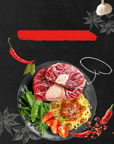 时尚西餐嫩牛肉促销海报背景