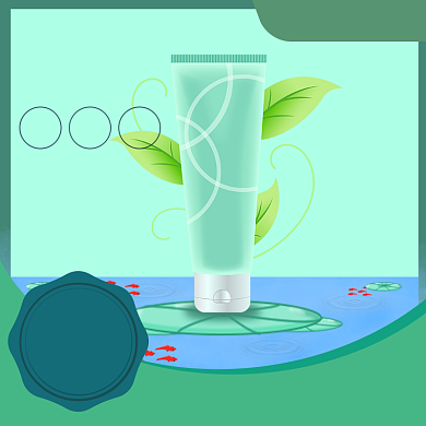 绿色夏天化妆品淘宝直通车主图背景