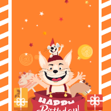 生日快乐卡通可爱插画公众号次图背景