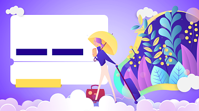 六月旅行扁平风横版手机海报背景