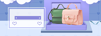 蓝色清新520女包促销banner背景