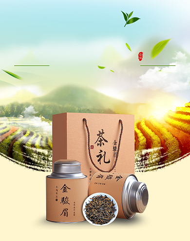 2020夏季茶叶促销绿色海报背景