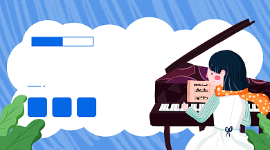 少儿钢琴培训横版手机海报背景