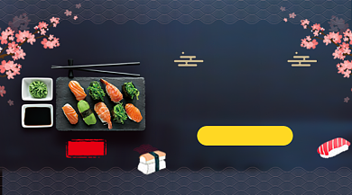 日式寿司料理大气简约手机横图背景