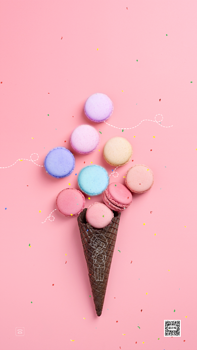 粉色冰淇淋儿童节海报背景
