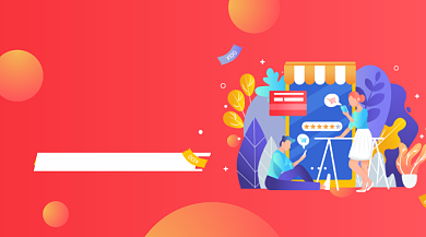 618狂欢大促红色插画手机横图背景