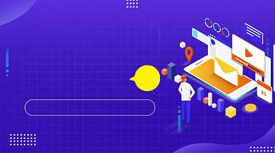 互联网编程课程蓝色简约手机横图背景