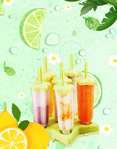 绿色清新冷饮清凉海报背景