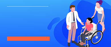 全国助残日蓝色卡通新媒体配图背景