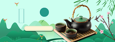 春茶上新海报banner模板背景
