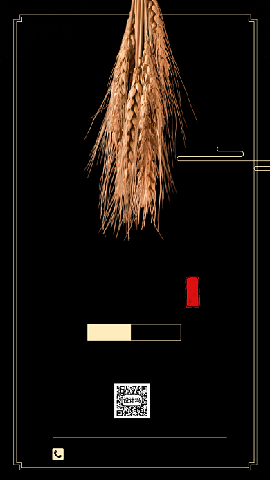 芒种节气黑金宣传手机海报背景