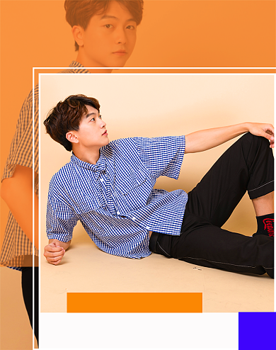 橙色2020新势力周男装电商海报背景