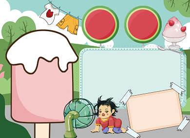 小暑夏天节气手抄报黑白线描小报背景