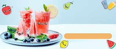 冷饮店夏季折扣日系清新风公众号首图背景