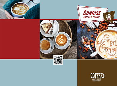 复古风格咖啡饮料价目表三折页模板背景