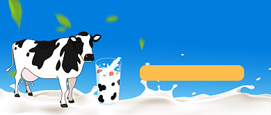 世界牛奶日蓝色卡通新媒体配图背景