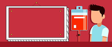 世界献血者日红色卡通新媒体配图背景