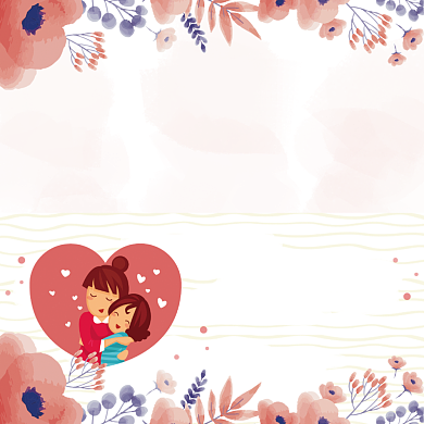 大气创意唯美感恩母亲节贺卡模板背景