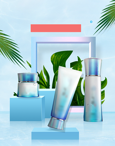 夏日大作战美妆护肤品海报背景