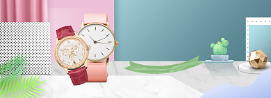 清新五一手表促销banner背景