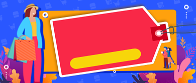 618年中大促手绘插画公众号首图背景