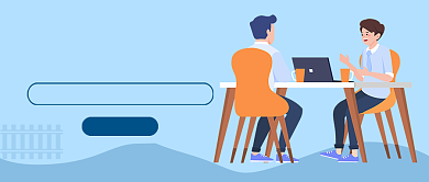 蓝色卡通面试成功秘籍新媒体配图背景