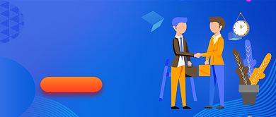 蓝色卡通电商项目招商加盟新媒体配图背景