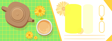 冰糖菊花茶电商淘宝banner图背景