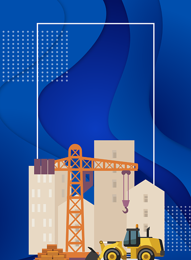 蓝色卡通安全生产日宣传印刷海报背景