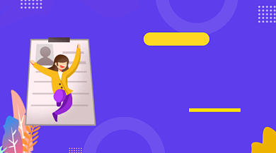 面试攻略蓝色手绘插画手机横图背景