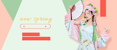 春季上新服装促销公众号首图背景