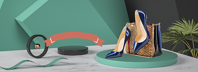 清新时尚女鞋立夏促销banner背景