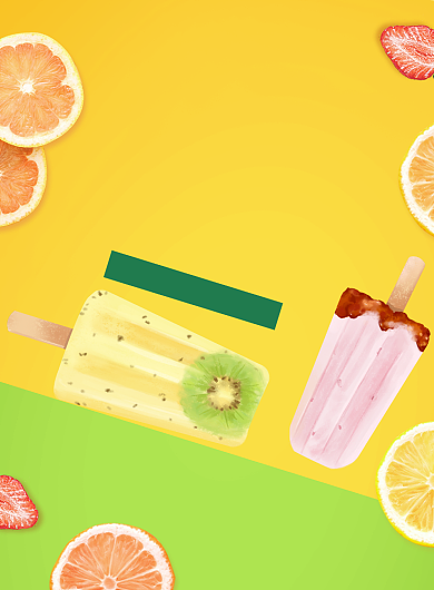 夏季水果冰淇淋促销印刷海报背景