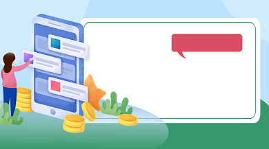 理财入门课蓝色卡通课程封面背景