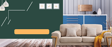 绿色清新简约家装公众号首图背景