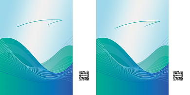 蓝绿色渐变色线条科技礼品手提袋背景