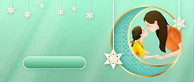 创意绿色母亲节感恩特惠公众号首图背景