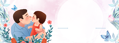 手绘卡通父亲节上新促销banner背景