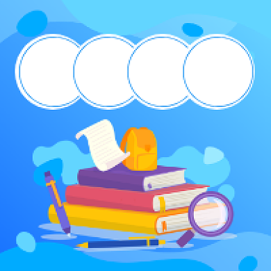 高考冲刺蓝色插画公众号次图背景