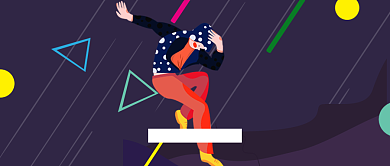 黑色卡通五四青年节公众号首图背景