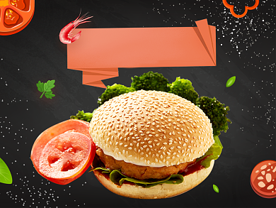 美团外卖盛夏美食汉堡主图背景
