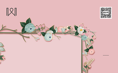 粉色花朵植物名片背景
