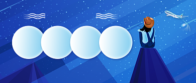 晚安问候文艺风创意卡通公众号首图背景