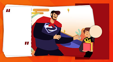 父亲节手绘风横版手机海报背景