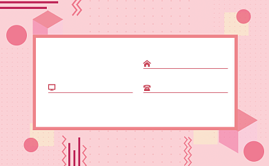 粉色卡通孟菲斯风格订餐卡背景