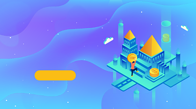 金融投资理财蓝色科技插画手机横图背景